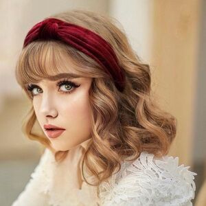 NEW Burgundy Velvet Knot Headband Comfort Fit Non Slip One Size